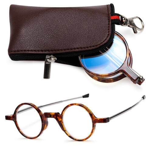 Mini Reading Glasses Women Men Portable Compact Folding Pres