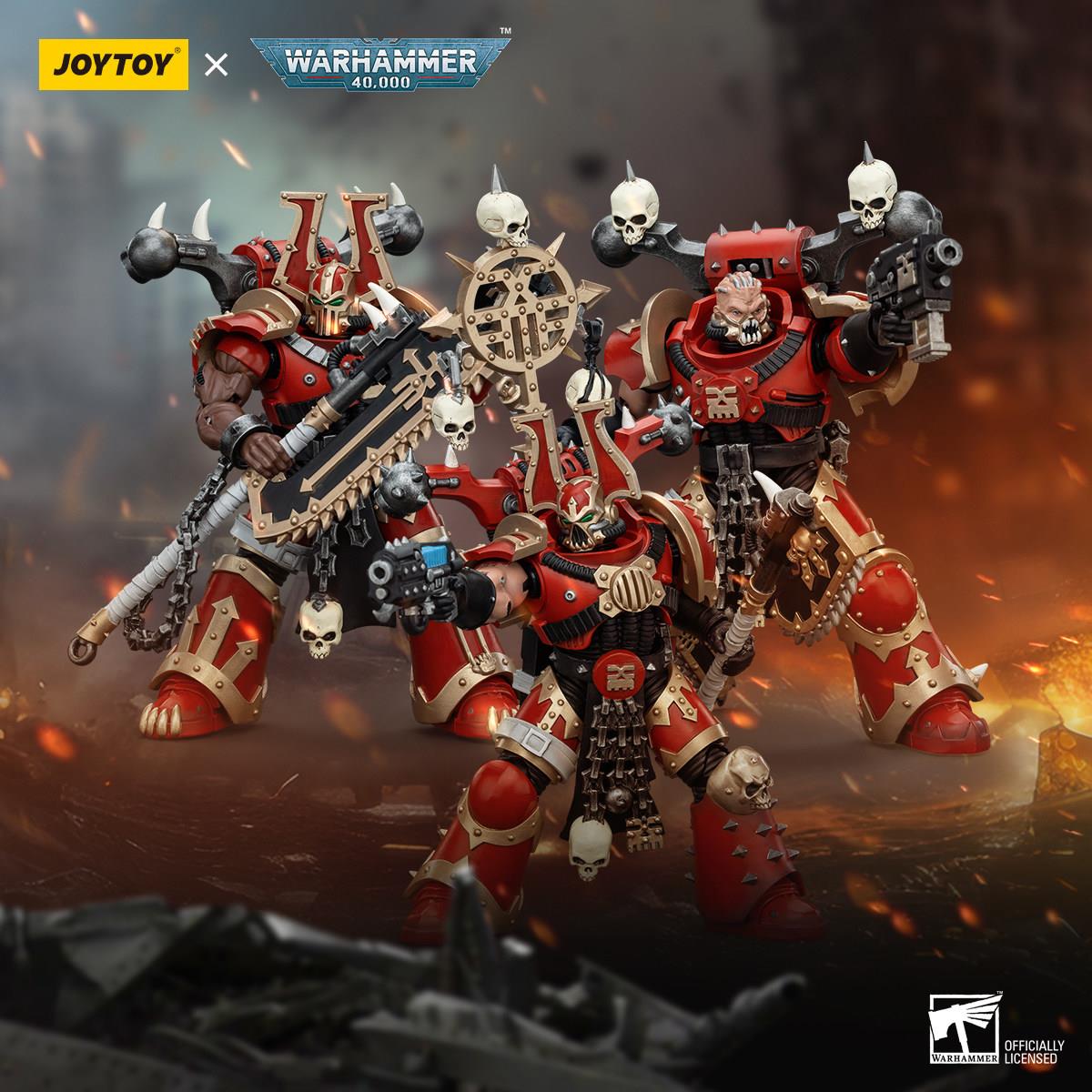 JOYTOY暗源战锤40K吞世者恐虐狂战士主三款1:18可动兵人模玩