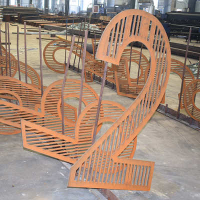 耐候锈蚀钢板Q235NH景观工程雕刻文字 广场雕塑灯箱阴刻固锈