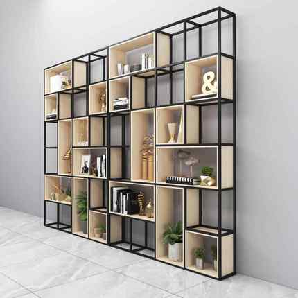 铁工艺隔断物架业屏风办公室展置示储物客zl-00147厅收纳实木镂空