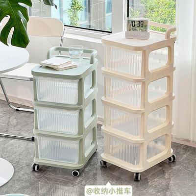 手推车置物架抽屉式移动收纳柜零食玩具婴儿用品客厅收纳架子多层