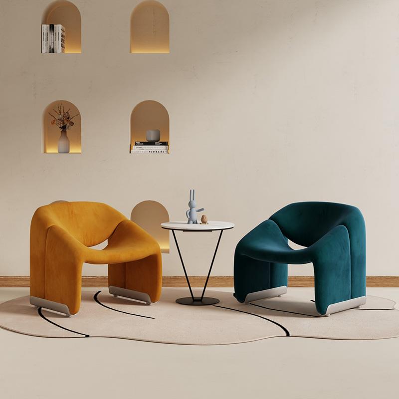 轻奢单人沙发客厅极简现代简约休闲椅艺术螃蟹椅会客接待休息区