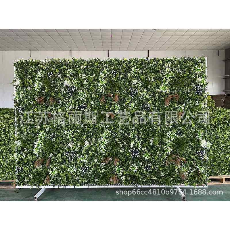 春日寻芳C新品植物墙户外防晒抗紫外线壁挂花人造草墙仿真绿植