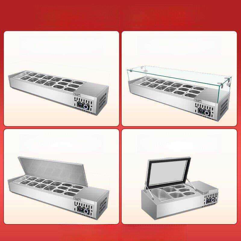 商业保鲜桌面冷藏陈列柜沙拉桌桌面比萨碟子控制台洒甜点冷冻室