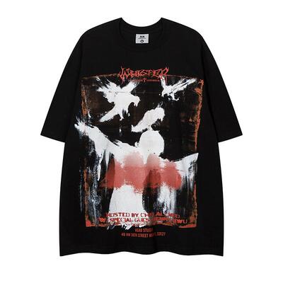 T-shirt Hot Blooded College Lily Crow Printed Short