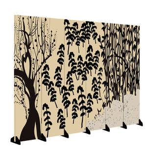 室内装 屏风隔断房间客厅简约折叠移现代折屏背景墙 饰复古双面中式