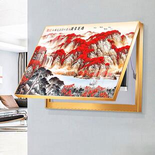 横版中式免打孔电表箱挂画鸿运当头遮挡弱电源总开关电闸盒装饰画