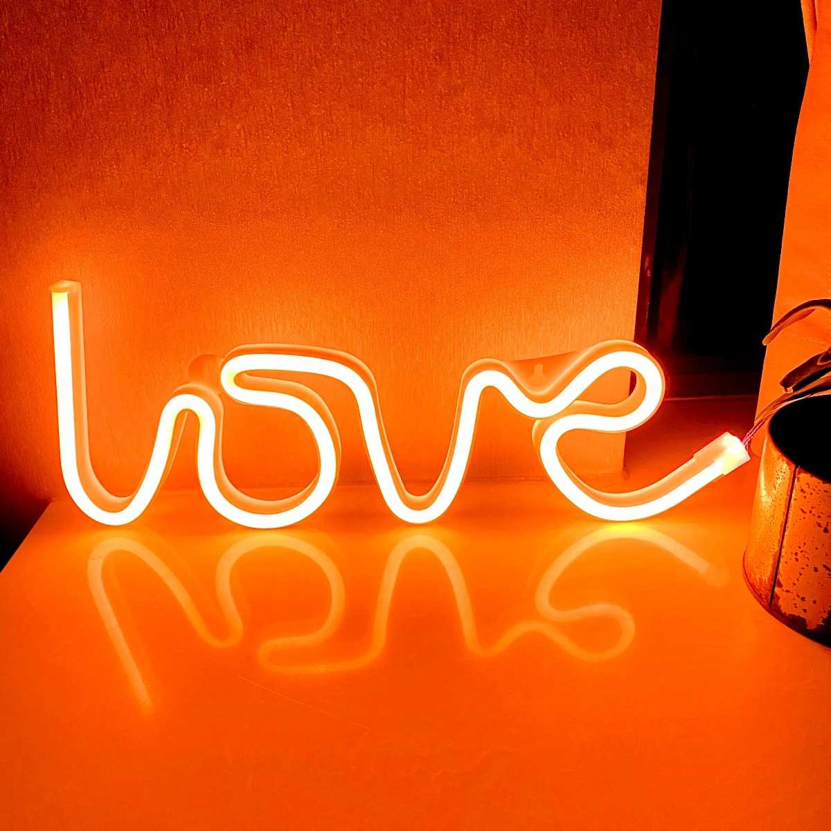 女生高亮供电寝室生日酒吧usb适合love霓虹灯电池/标志sokka家庭