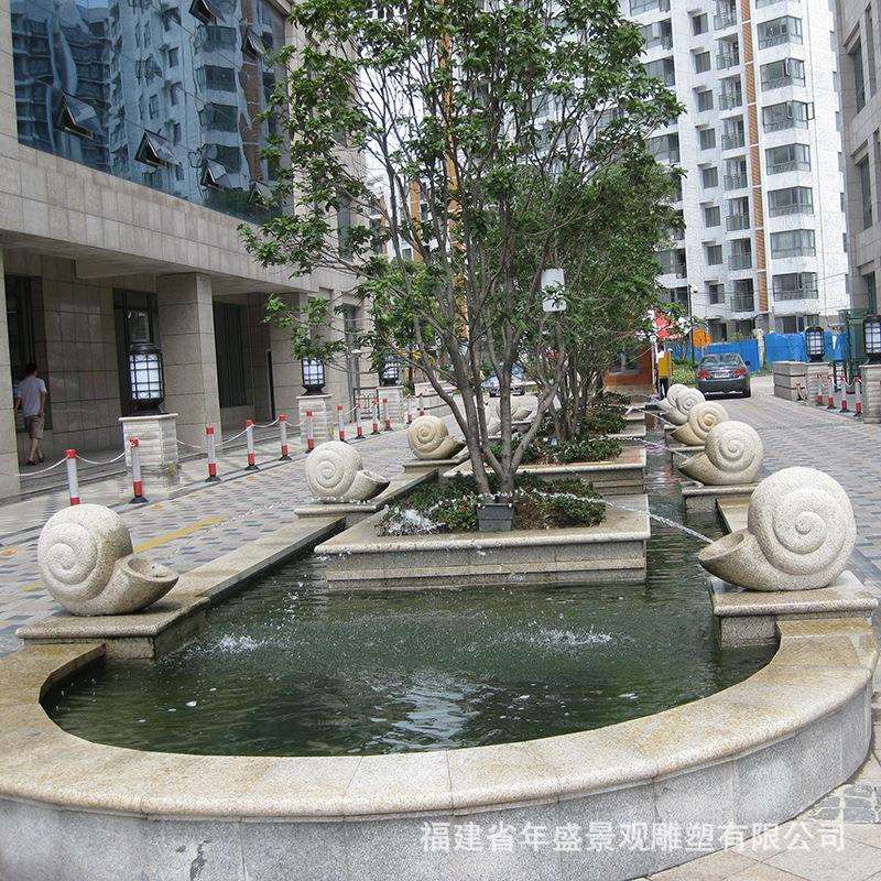 石头海螺工艺品厂家现货 公园广场园林景观雕塑 石雕海螺摆件