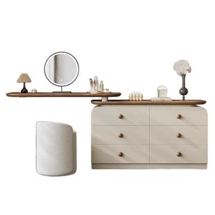 572中古实木梳妆台收纳柜一体奶古油约斗柜卧室床尾柜复化妆桌储