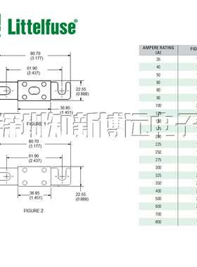 0CNN500E.V 力特快熔断汽车保险丝 500A 80VDC 螺纹安装 CNN50`10