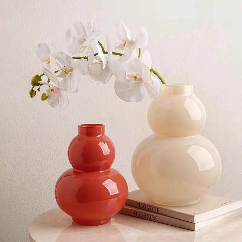 中古花瓶高级感艺术琉璃玻璃摆件轻奢插葫芦花器法式ins风装饰品