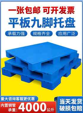 塑料托盘叉车仓库防潮板地板货架托盘冷库垫铲板九足托盘
