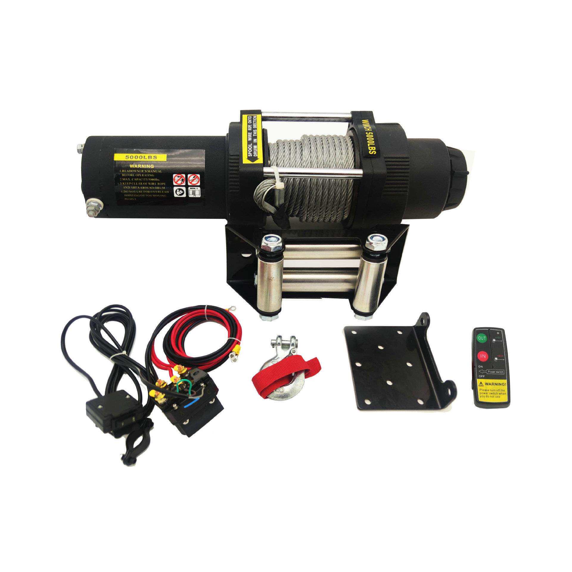 厂家直销12v/24v 5000磅电动绞盘 牵引绞盘 便携式绞盘
