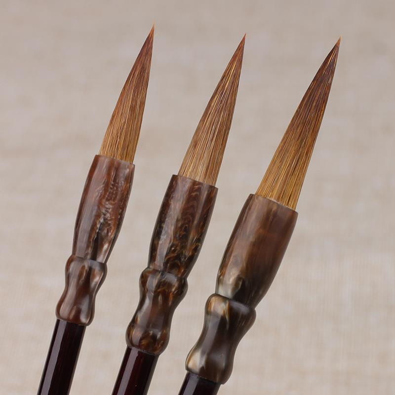 正品包邮琏湖套笔加健善狼毫羊毫兼毫四毛笔三支装中楷文房宝书法