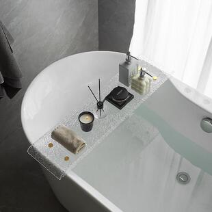 浴缸置物架浴室洗澡浴缸架轻奢泡澡神器收纳层架压克力浴缸板可伸