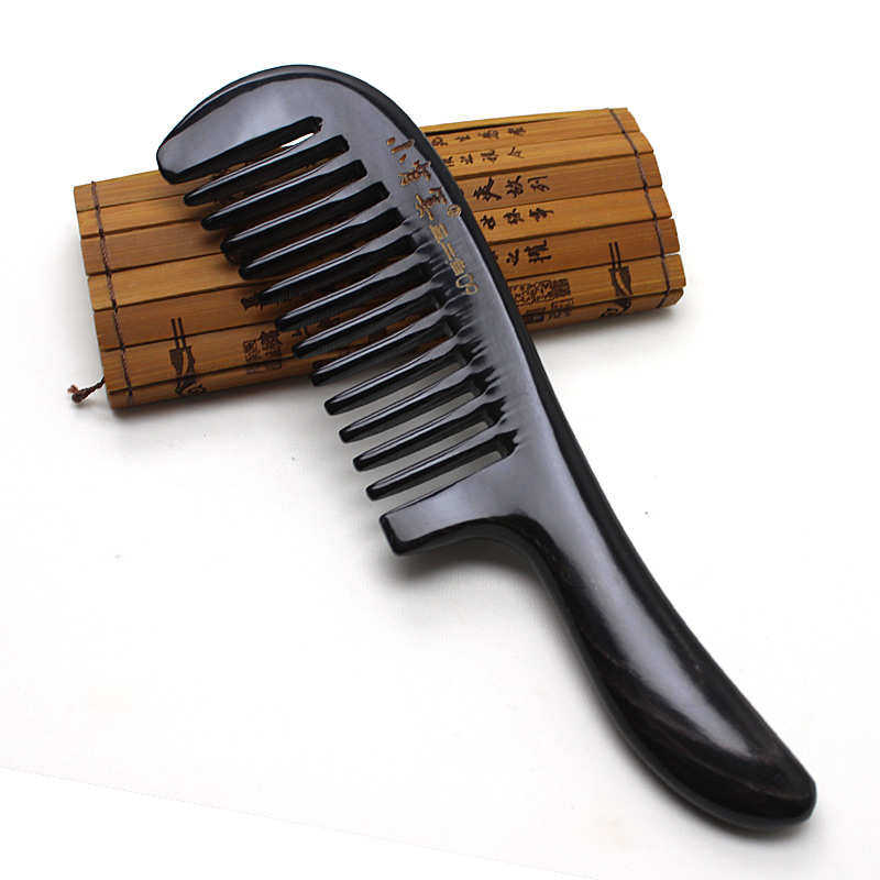 小背篓黑水牛角子免压天然手工 宽齿大齿保健按摩护发便携梳礼物