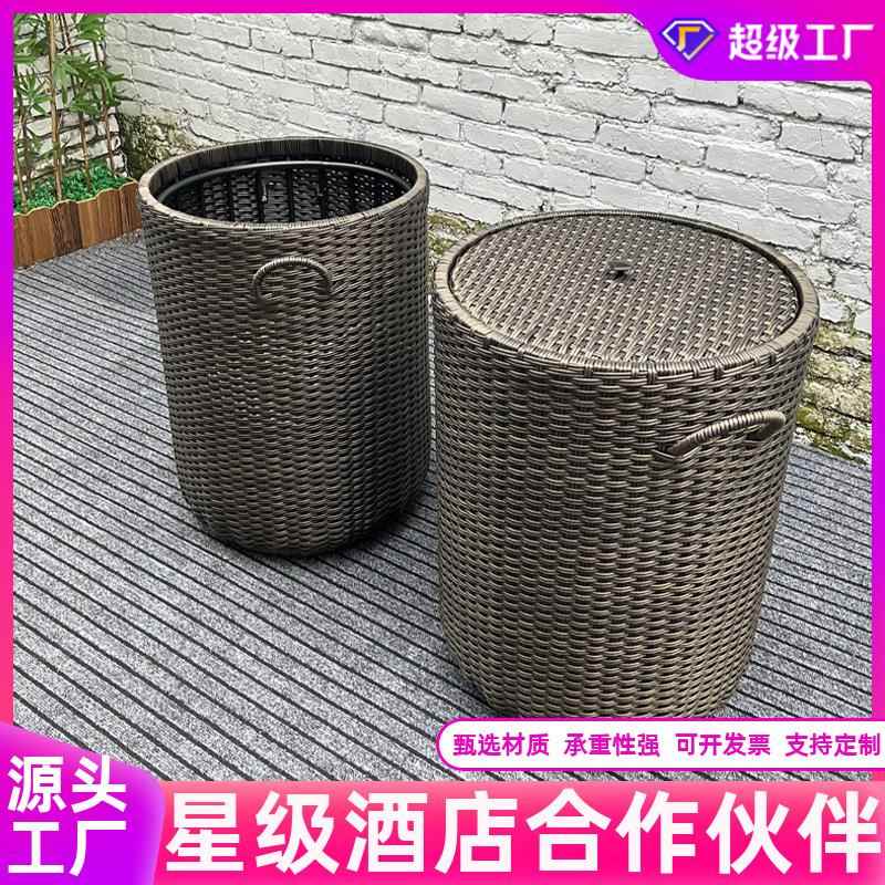 脏衣篓衣服收纳筐藤编篮子家用防水防晒洗衣篮网红玩具娃娃收纳桶