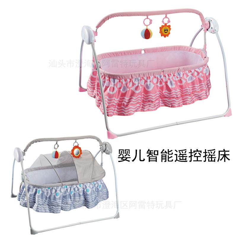 婴儿智能遥控摇床安抚音乐摇椅哄睡神器电动摇篮带蚊帐婴儿床躺椅