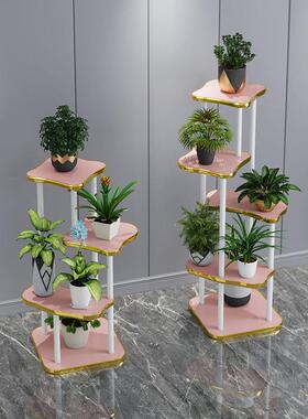 花木架室子内家用实花架阳台多肉绿萝客厅落式花台地花盆植物GQE