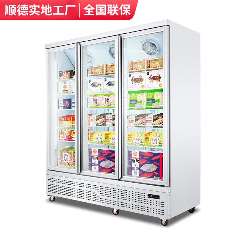 零下22度立式冷冻机超市生鲜食品低温柜1.86米冷冻展示柜