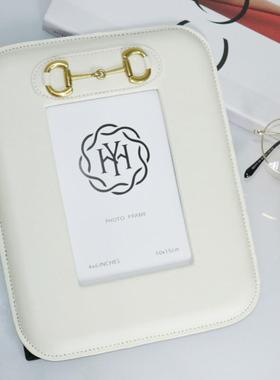 款现代新简HY-91108约皮质相框家居结的相框卧室书婚房样证板房桌