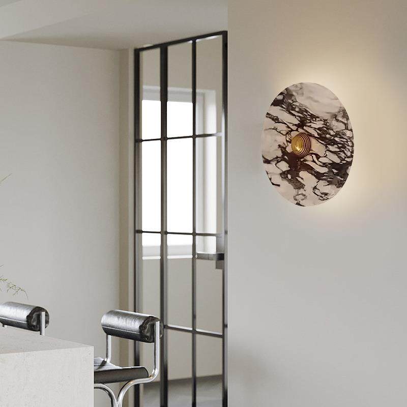 法式意大利大理石床头氛围感壁灯设计师款客厅玄关走廊背景墙壁灯