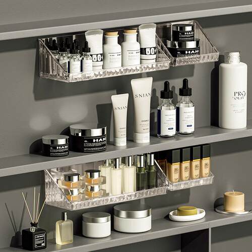 Bathroom mirror cabinet with a slanted shelf, wall-mounted a