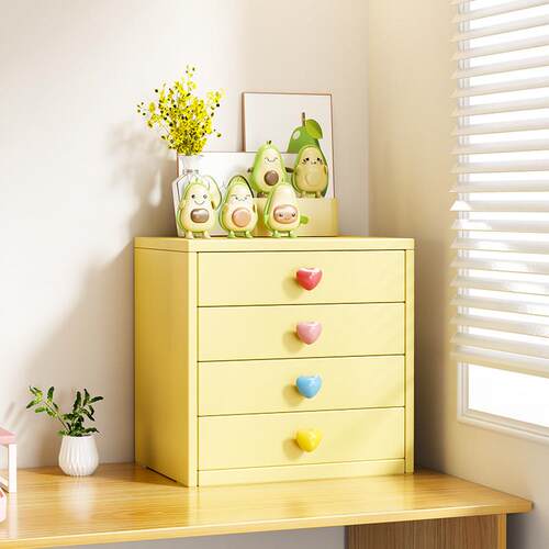 铁艺桌面收纳盒抽屉式储物柜办公室文件资料柜多层杂物柜整理架子