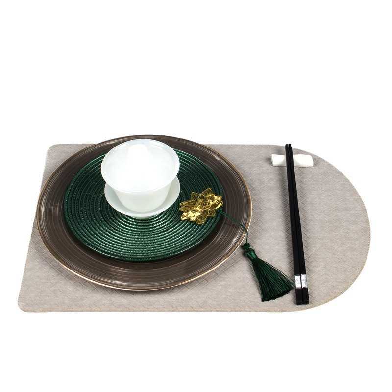 现代中式西餐盘子摆件软装样板房餐桌摆设样板房餐厅餐桌摆件餐具