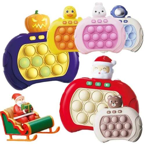 HOT Pop Light Fidget Toys Quick Push Bubble Game Machine Wit