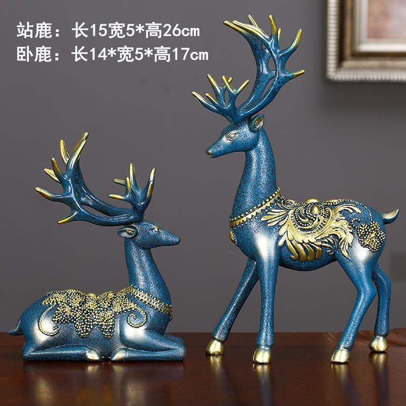 正品创意百财福鹿招财摆件客厅视柜柜玄关装电饰品新酒房乔送迁人