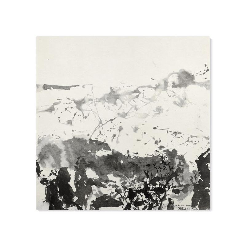 赵无极黑白水墨画抽象艺术画新中式装饰画高端书房茶室挂画