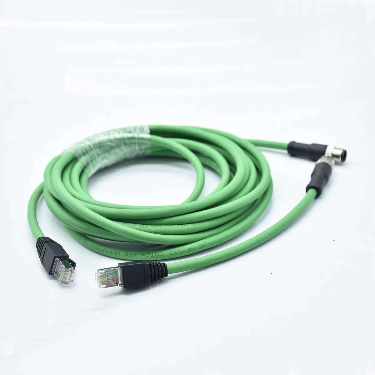 M12工业以太网连接器 M12 4针转RJ45水晶头 工业相机网线