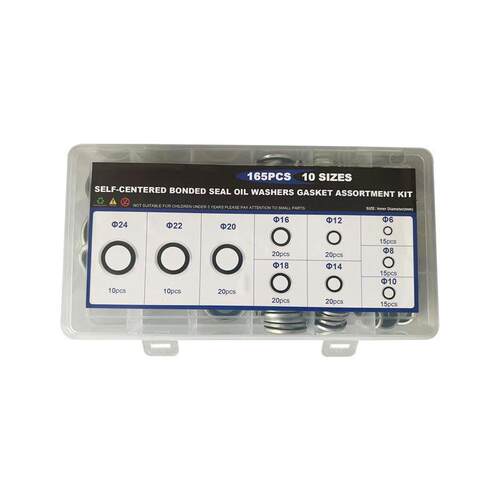 165PCS组合垫修理盒油底壳放油螺丝垫片高压油管密封圈o型圈