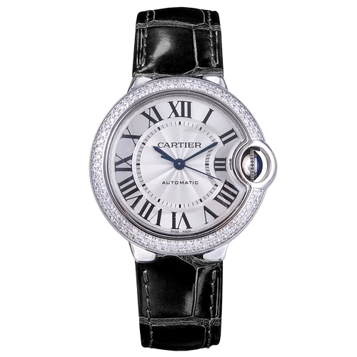 [9.8新]卡地亚蓝气球系列精钢自动机械手表腕表W69017Z4后镶钻