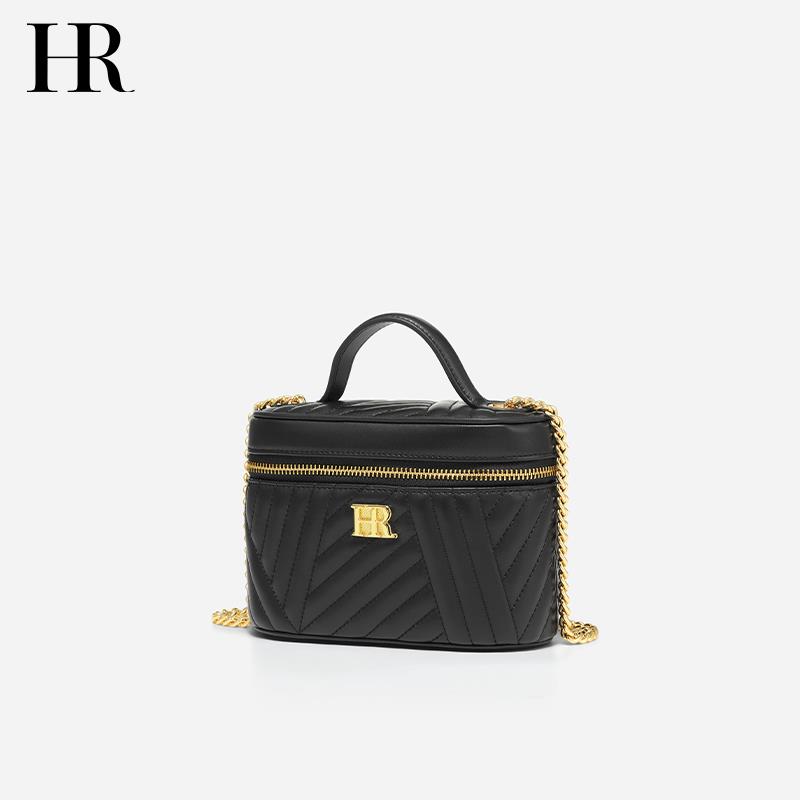 HR赫莲娜包包新款2025包包时尚菱格小方包盒子包休闲手提斜挎包女