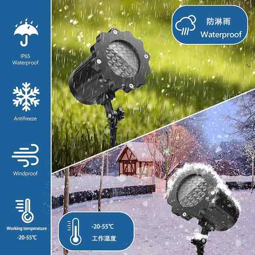 新SE369-2R雪款L花ED暴风雪户草坪投影灯圣外诞聚会装饰雪花灯