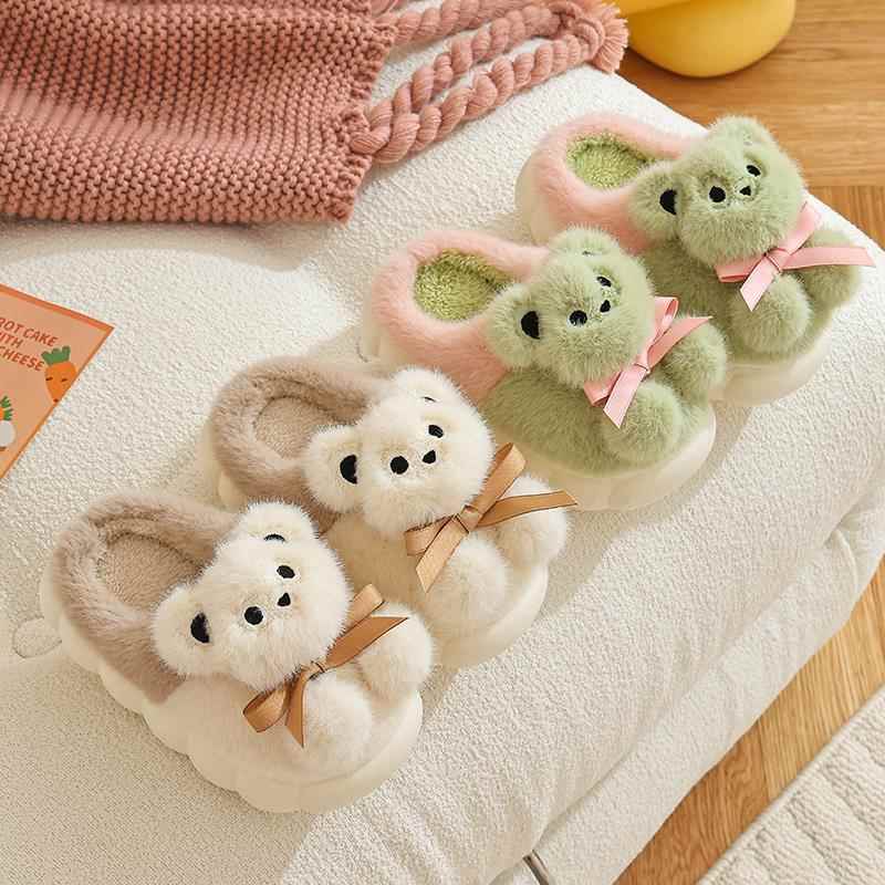 2025新款儿童棉拖鞋女冬季加绒厚保暖软底防滑卡通小孩毛毛鞋亲子