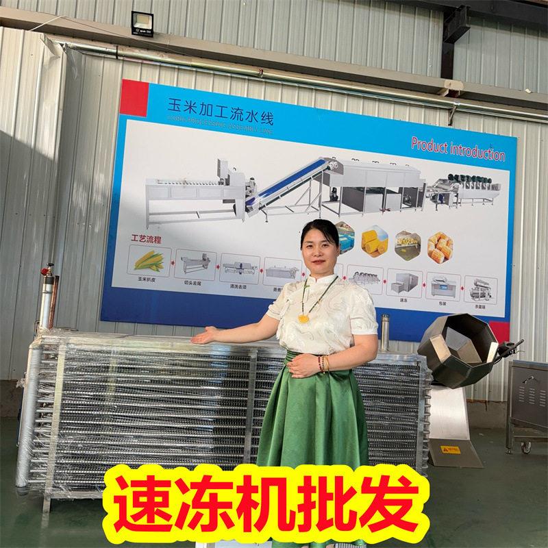 旺源一体式冷冻隧道 水产加工流水线 梭子蟹速冻设备价格查询