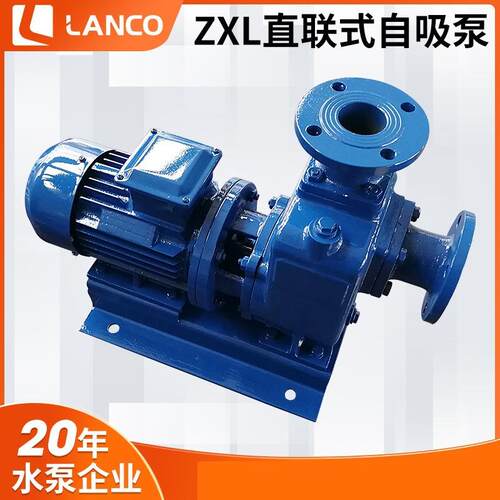 蓝科ZXL型铸铁材质无堵塞自吸泵污水泵380v大流量卧式自吸离心泵