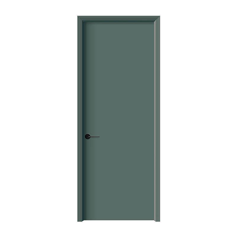 现代极简风莫兰迪烤漆门原木纯色平板卧室内门隔音整套实木门工厂