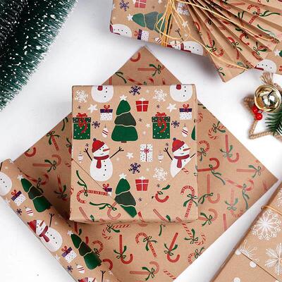 Christmas gift wrapping paper,kraft paper, gift paper包装纸