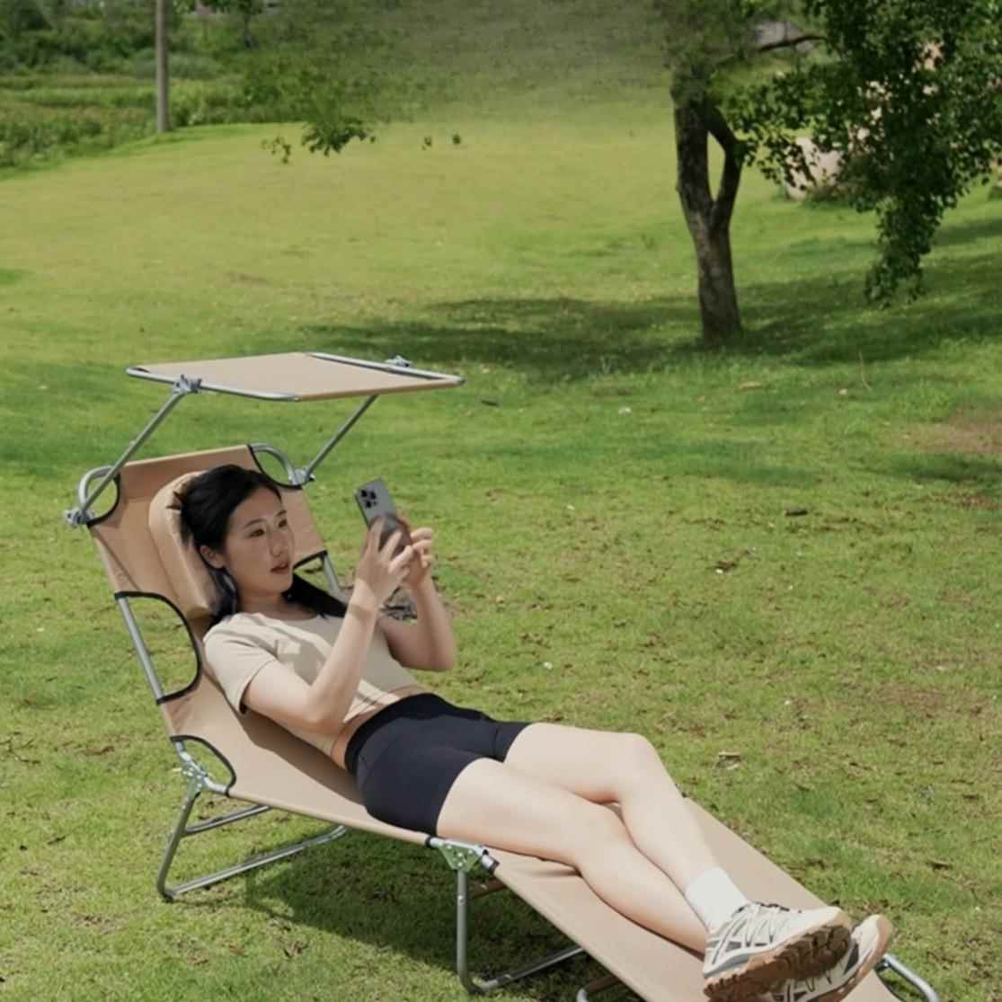 背晒背趴椅躺椅可伸手版手机玩KHX床遮阳板单人晒室外晒背居家日