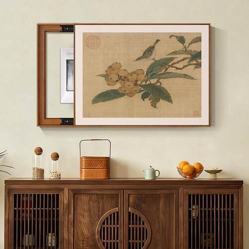 新中式迎画客松电表遮箱装饰迎香画配电箱免打孔挡壁电闸盒开总关