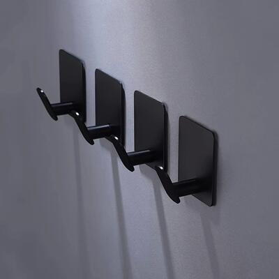 Adhesive Hooks - 4pcs Towel/Coat Hooks Wall Hooks Stick On B