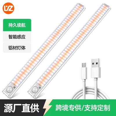 小夜灯LED人体感应灯USB充电无线灯楼梯灯橱柜灯磁吸灯长条灯智能