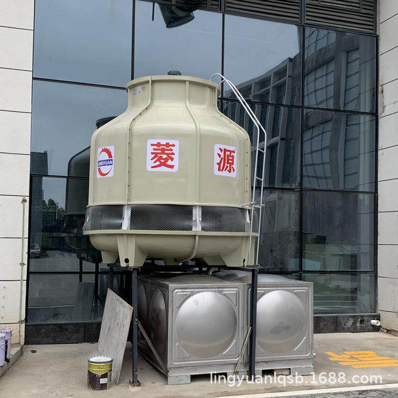重庆工业冷却塔圆形80吨逆流式冷却塔工业制冰机系统应用