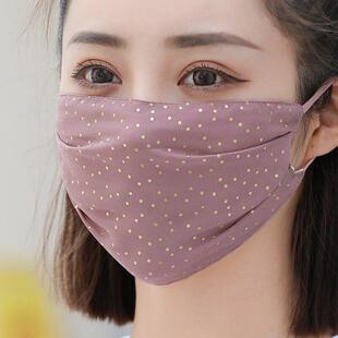 雪纺双层潮款 防晒口罩女夏季 遮脸轻薄透气骑车护脸 2026新款 UPF50