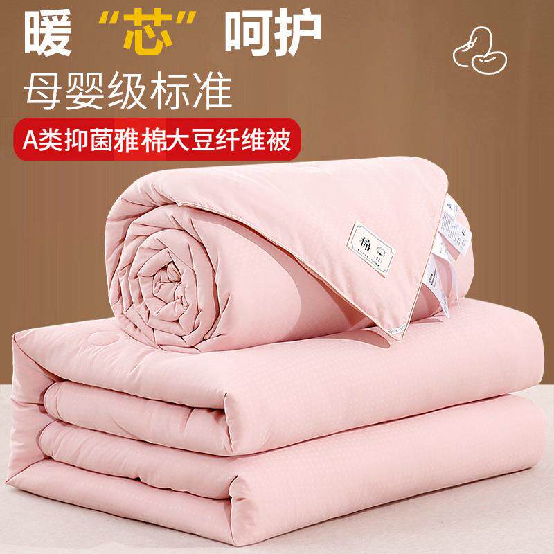 A类大豆纤维冬被春秋被子全棉拉链款二合一子母被单双人双胎被芯